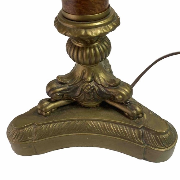 HLWD Regency Faux Brass Wood Candlestick Table Lamp Triangular Base 18 Excelsior - Picture 7 of 15